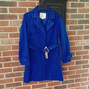 Yoki Royal Blue Short Trench Coat Size L (1588)